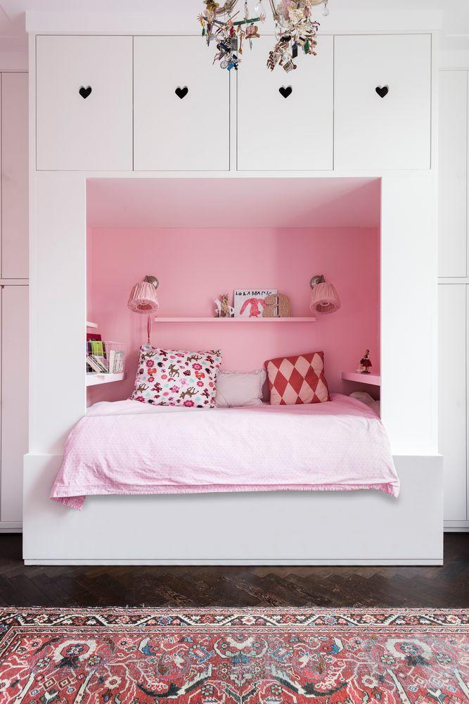 pink and grey girls bedroom